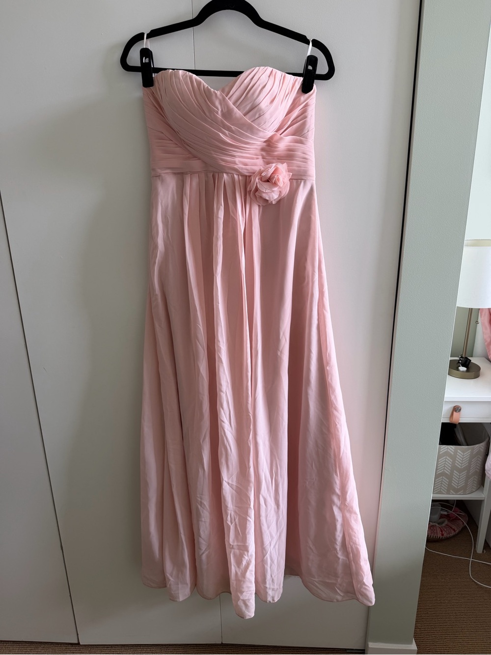 Blush Pink Strapless bridesmaid Gown